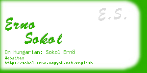 erno sokol business card